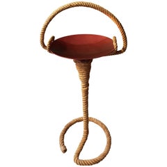 Vintage 20th Century French Pedestal Ash-Tray made of Rope, 1960s