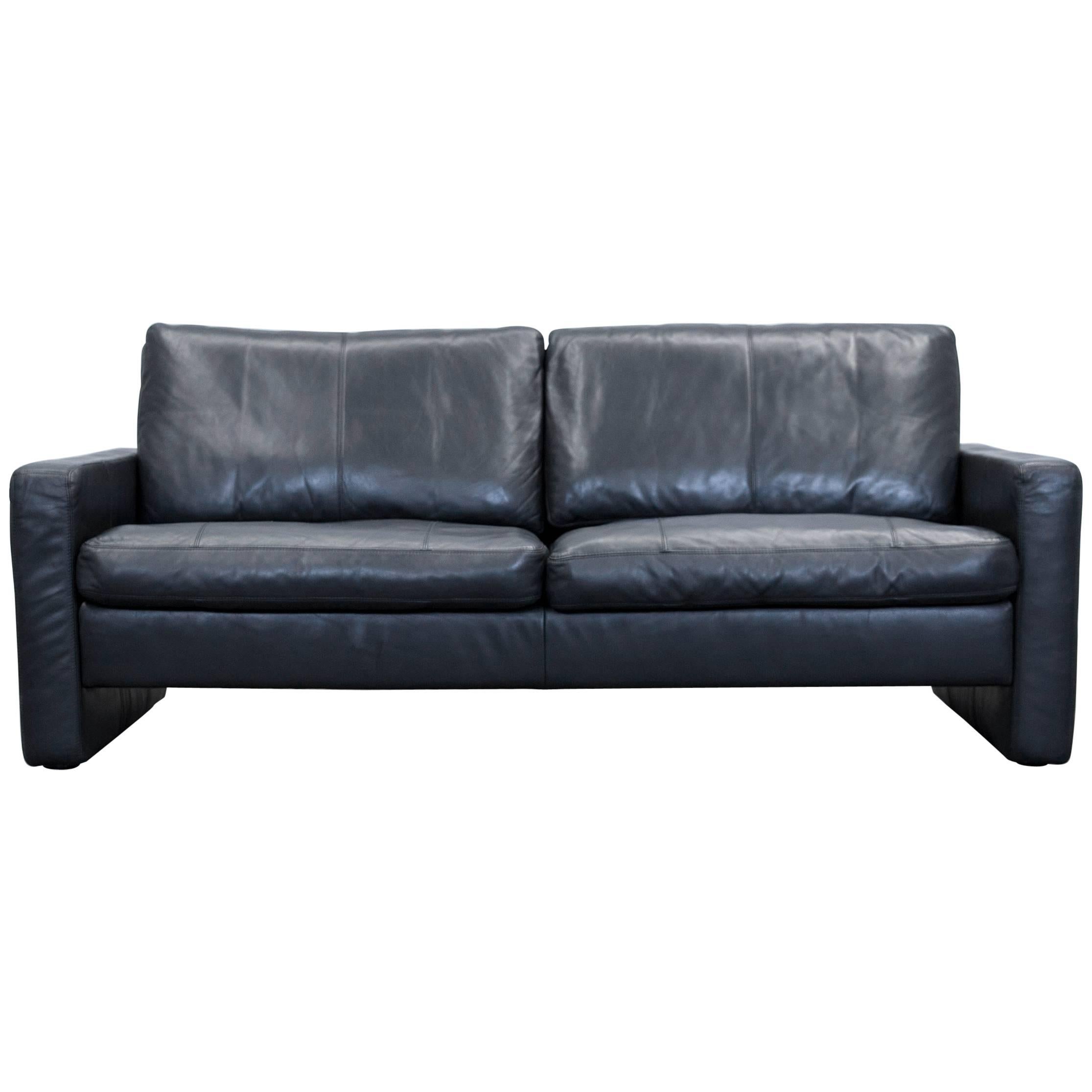 Cor Conseta Designer Sofa Leather Black Two-Seat Couch Modern