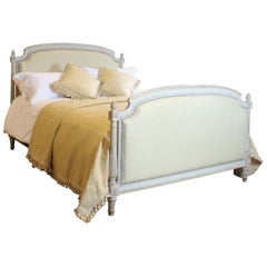 Antique Upholstered Louis XVI Style Bed with Painted Frame, WK87