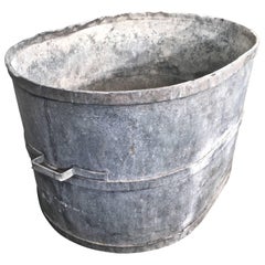 Very Large Oval French Zinc Tub Planter or Fountain