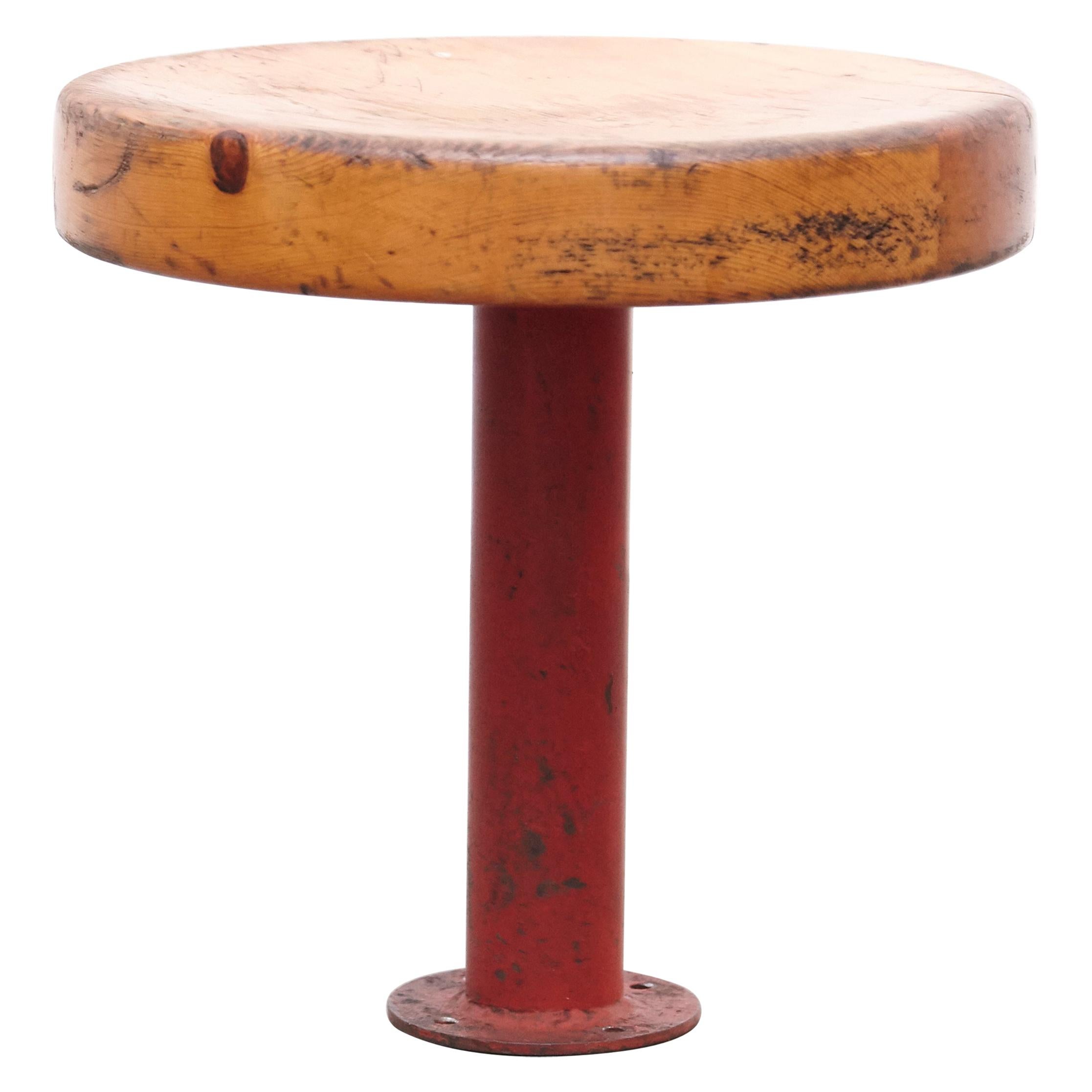 Rare Charlotte Perriand Stool for Les Arcs, circa 1960