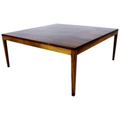 Large Square Coffee Table Rosewood Danish, 1960s