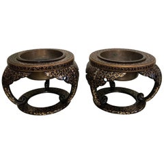 Pair of Japanese Lacquer Braziers