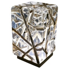 Kisimi Clear Branches A Side Table with Acrylic Glass and Driftwood