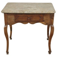 18th Century French Provincial Pastry Table with Thick Marble Top