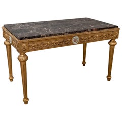 Vintage Midcentury Coffee Table, French Gilt and Marble, circa 1960