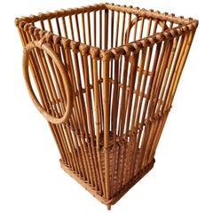 20th Century French Square Basket Made of Wicker, 1960s