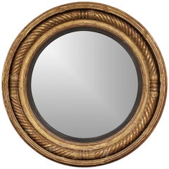 Rare Oversized  Classical Regency Gilt Wood Convex Mirror, circa 1815