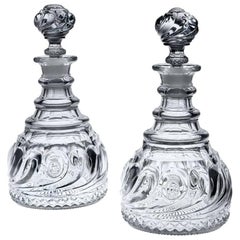 Antique Highly Important Pair of George III Decanters