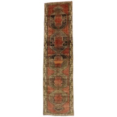 Vintage Turkish Oushak Runner with Modern Style, Extra Long Runner