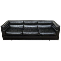 Dunbar Black Leather Sofa