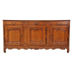 Louis XV Provincial Carved Walnut Sideboard in a Beautiful French Polish