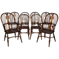 Set of Eight Georgian Style Windsor Dining Chairs