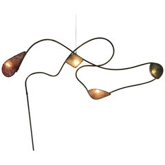 Rare Brass Sculptural Wall Light by Majestic