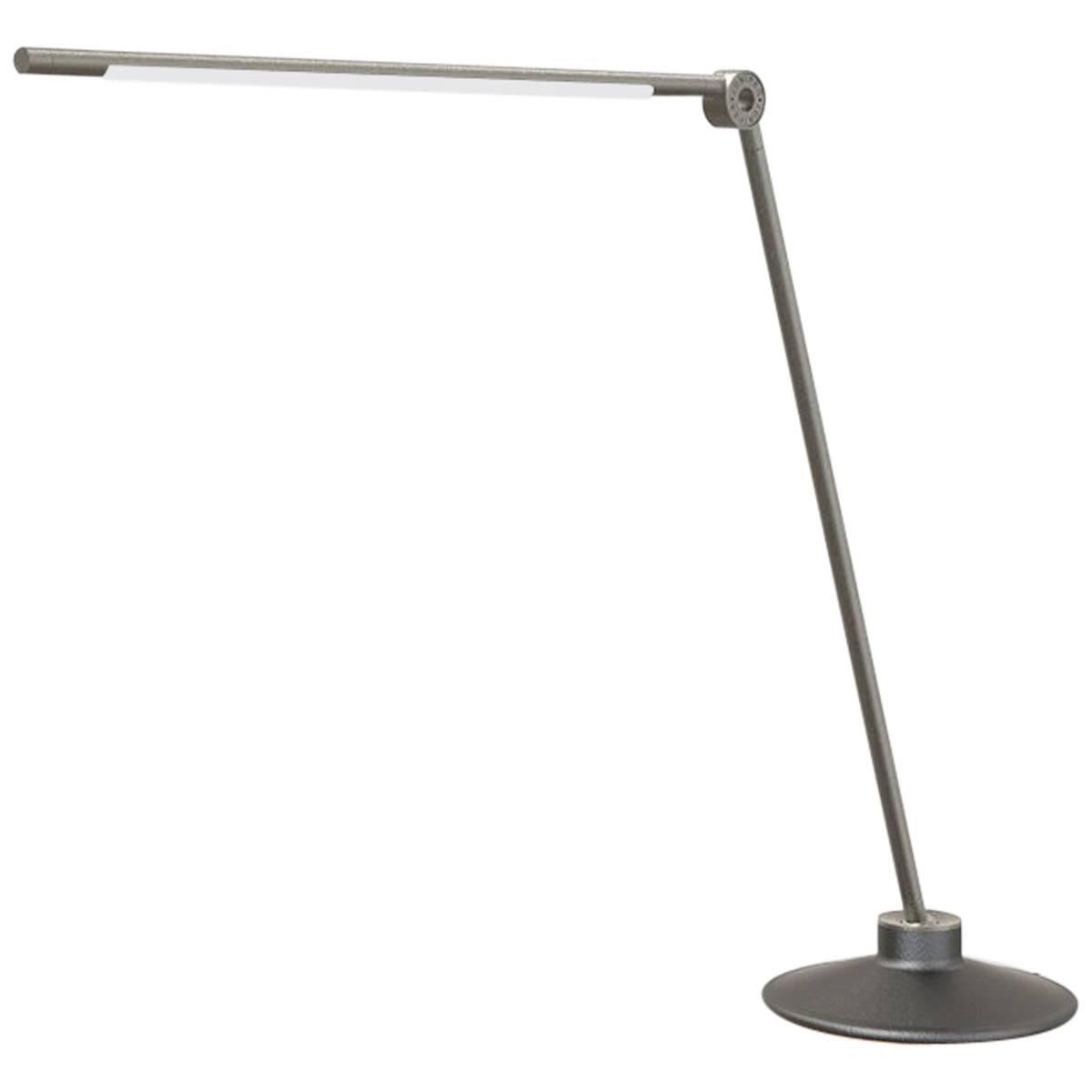 Thin Contemporary Dimmable LED Adjustable Short Desk Lamp in Black Oxide For Sale