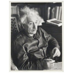 One of the Most Famous Photographs of Albert Einstein, Signed by Lotte Jacobi