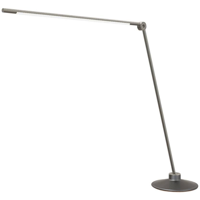 Thin Contemporary Dimmable LED Adjustable Tall Desk Lamp in Black Oxide For Sale