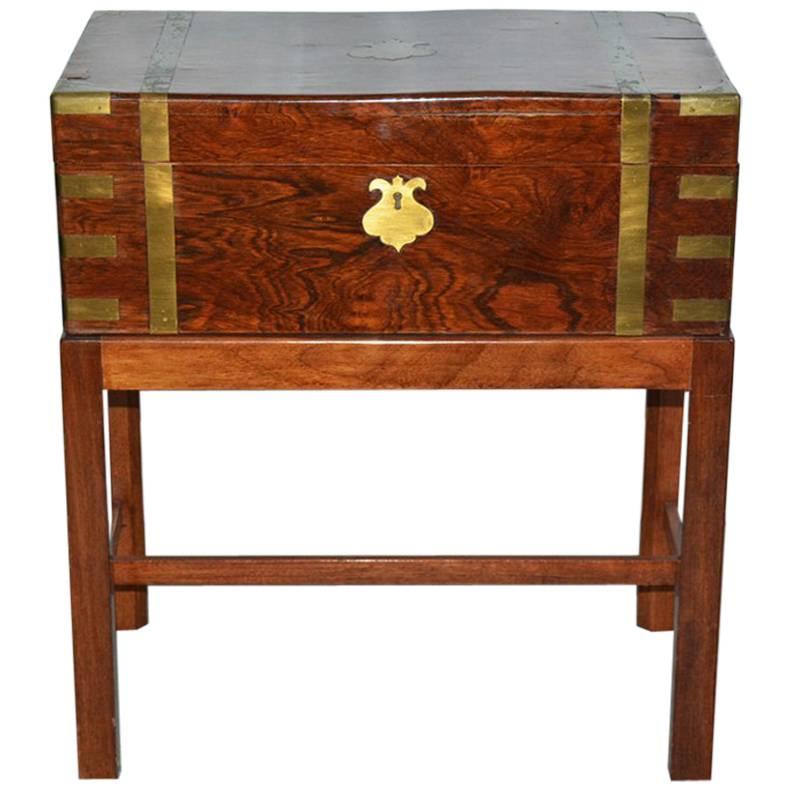 19th Century Small Campaign Chest on Stand