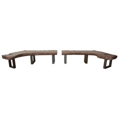 Futatsu Bench or Organic Modern Reclaimed Wood Bench