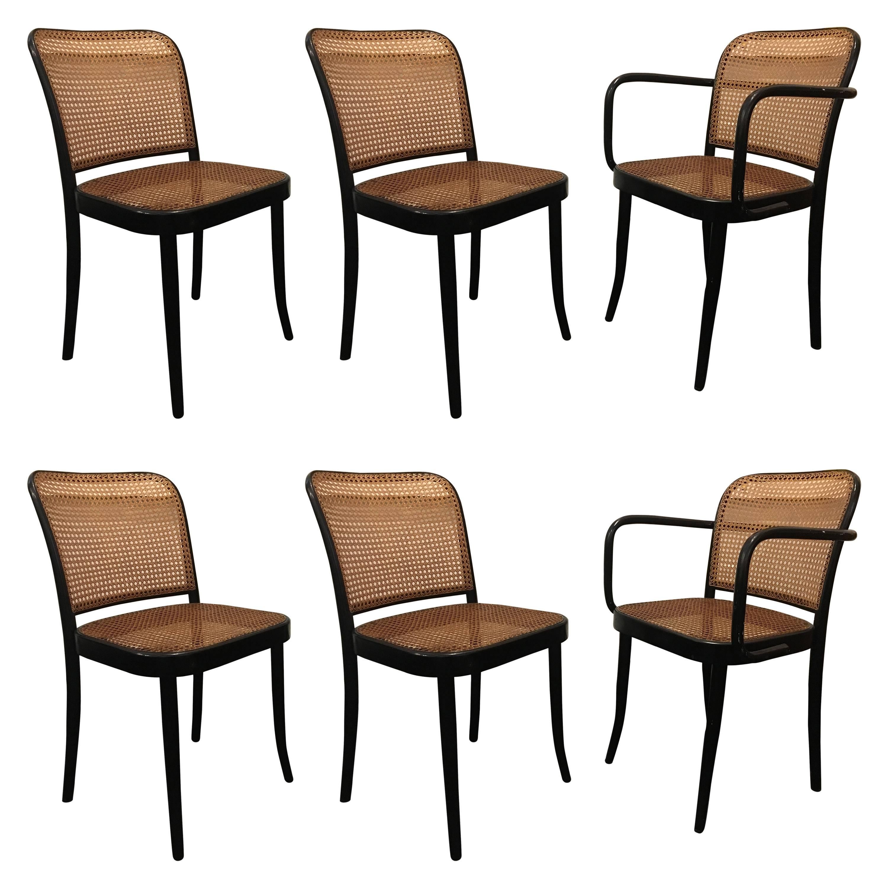 Set of Six Modern Cane Dining Chairs Josef Frank