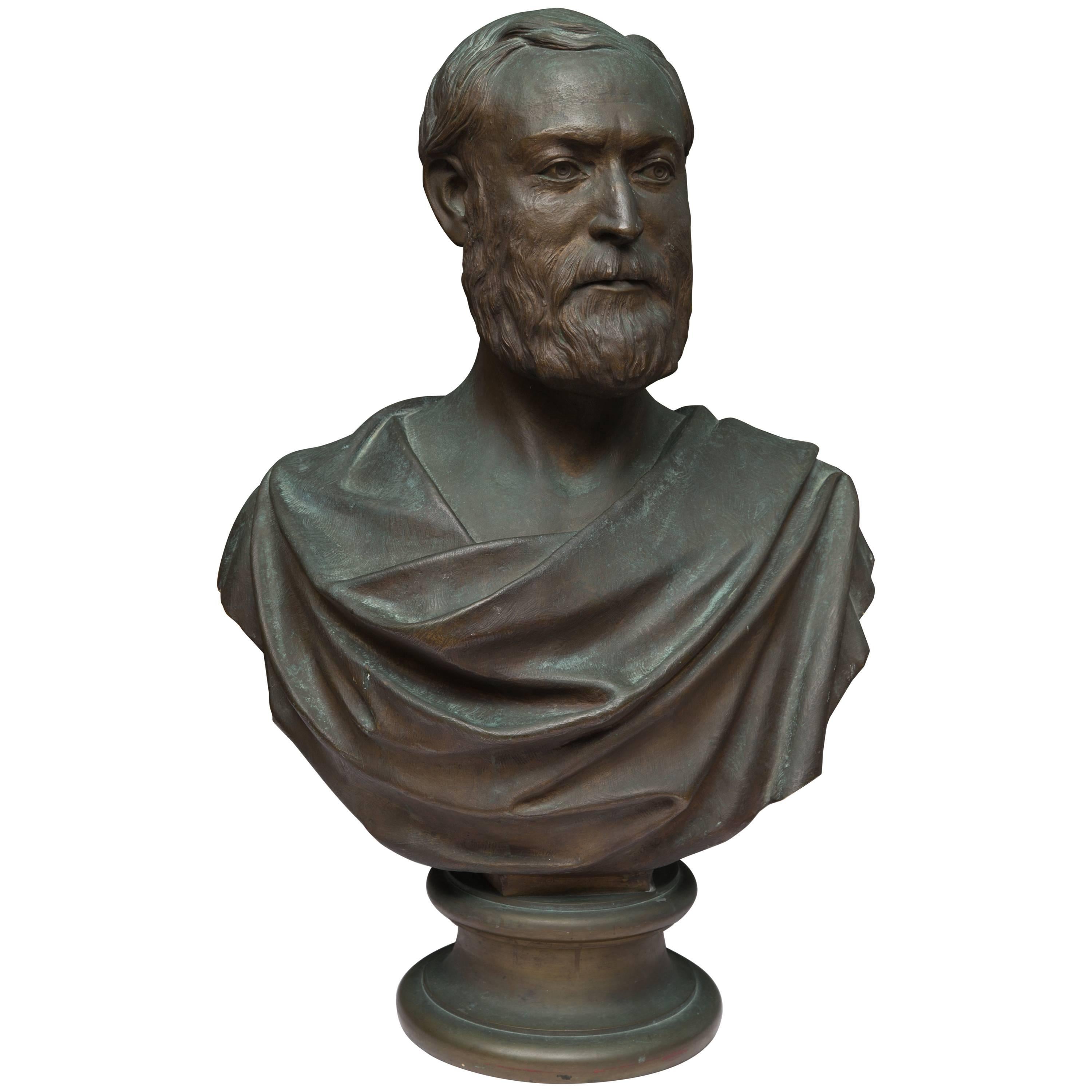 Busto de bronce de caballero