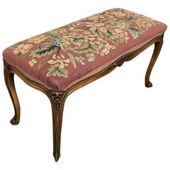 19th Century French Louis XV Tapestry Banquette, Bench