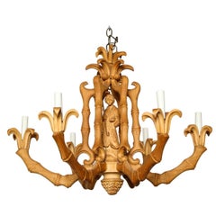 Hand-Carved Faux Bamboo Chandelier