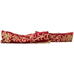 Pair of Antique Red Velvet "Cloth of Gold" Pillows, circa 1900