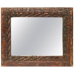 20th Century Small Hand-Carved Indonesian Mirror