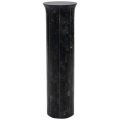 Maitland-Smith Tessellated Marble and Brass Pedestal