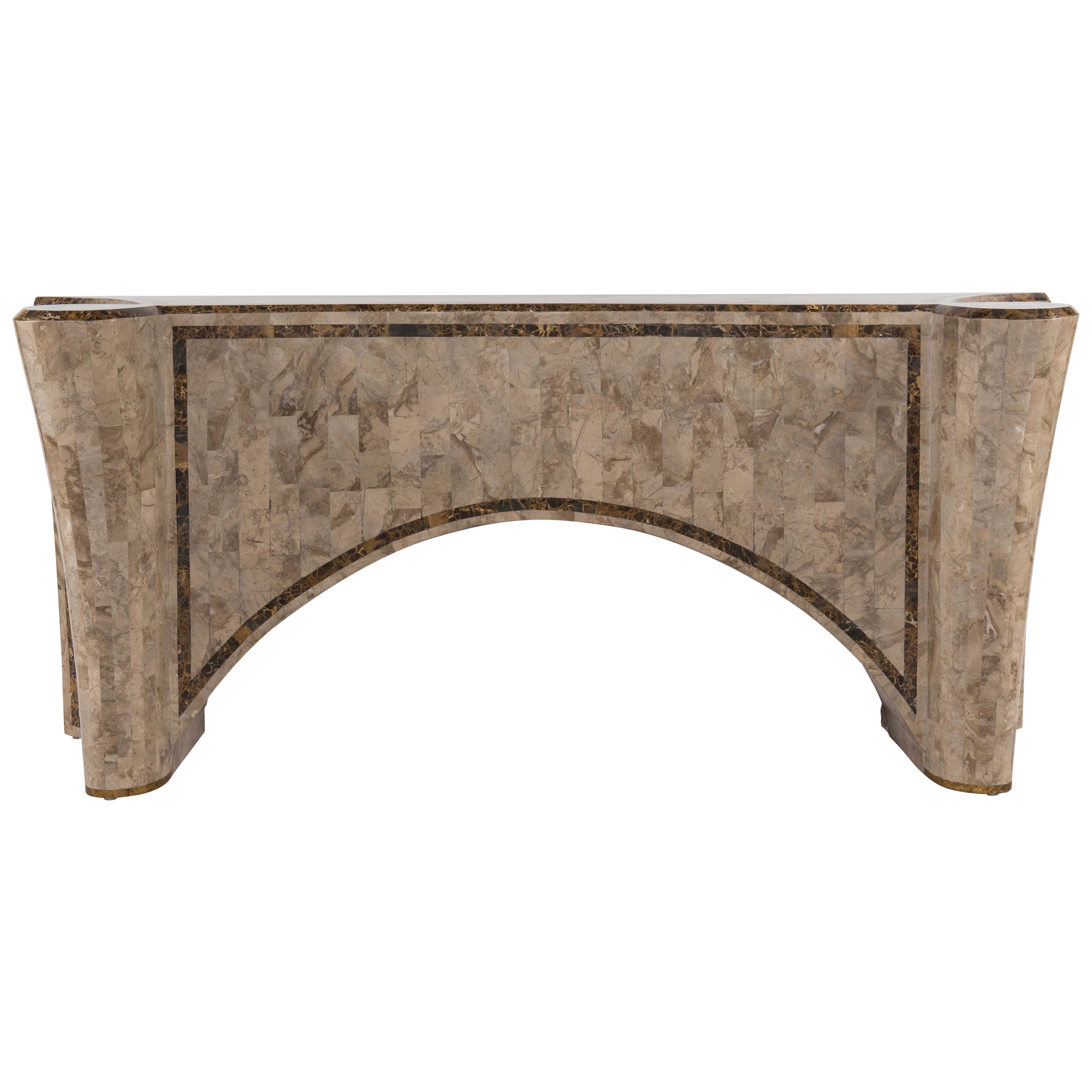 Contemporary Italian White Marble Minimalist Console Table at 1stDibs