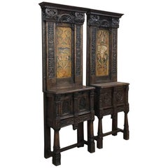 Pair of Renaissance Revival Boiserie Collector's Cabinets