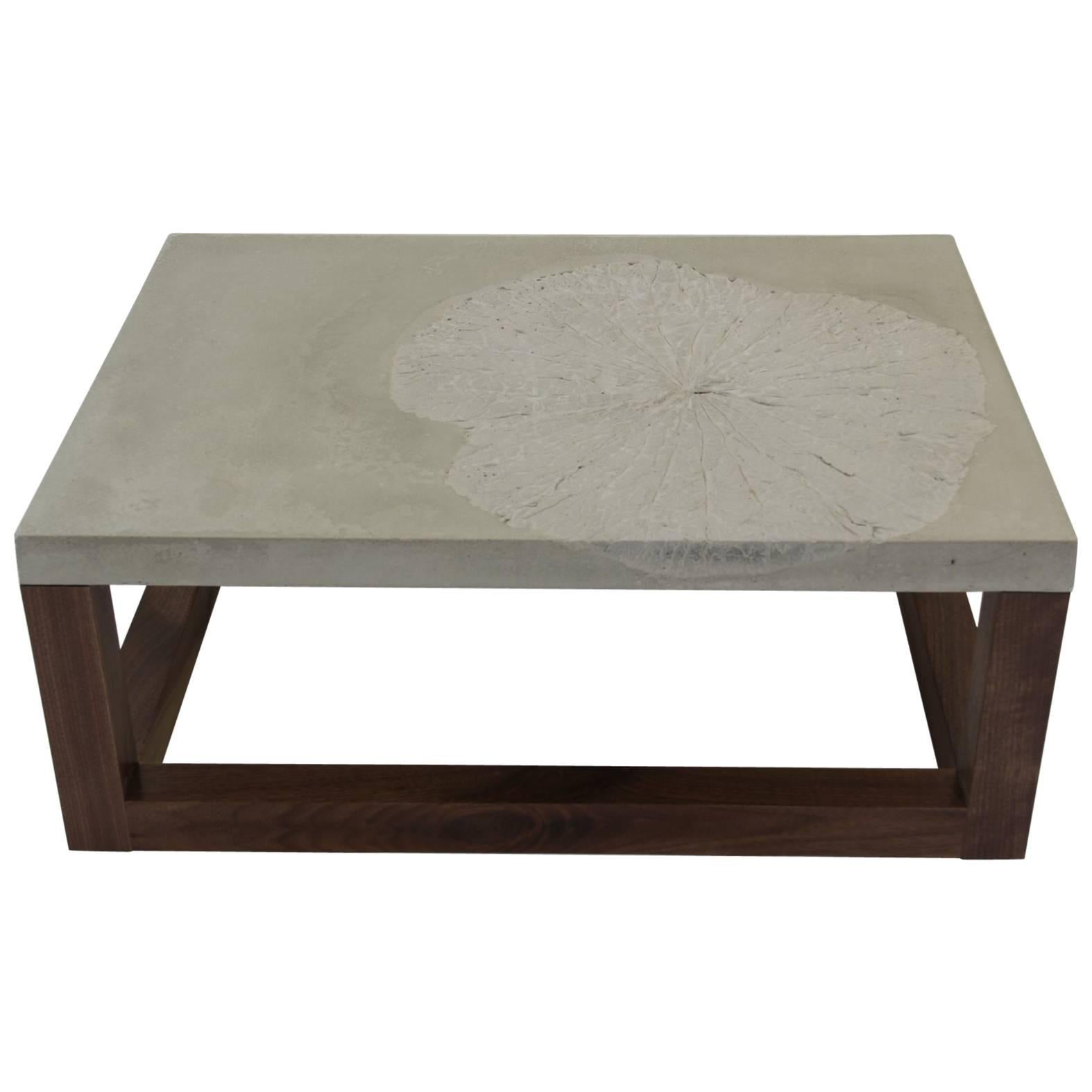 Lotus Leaf or Minimal Modern Concrete Coffee Table For Sale