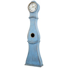 Tall 19th Century Swedish Painted Mora Long Case Clock