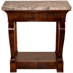 19th Century French Small Console with Marble Top
