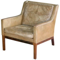 Kai Lyngfeldt Larsen Easy Chair Model 39 Leather Rosewood for Søren Willadsen