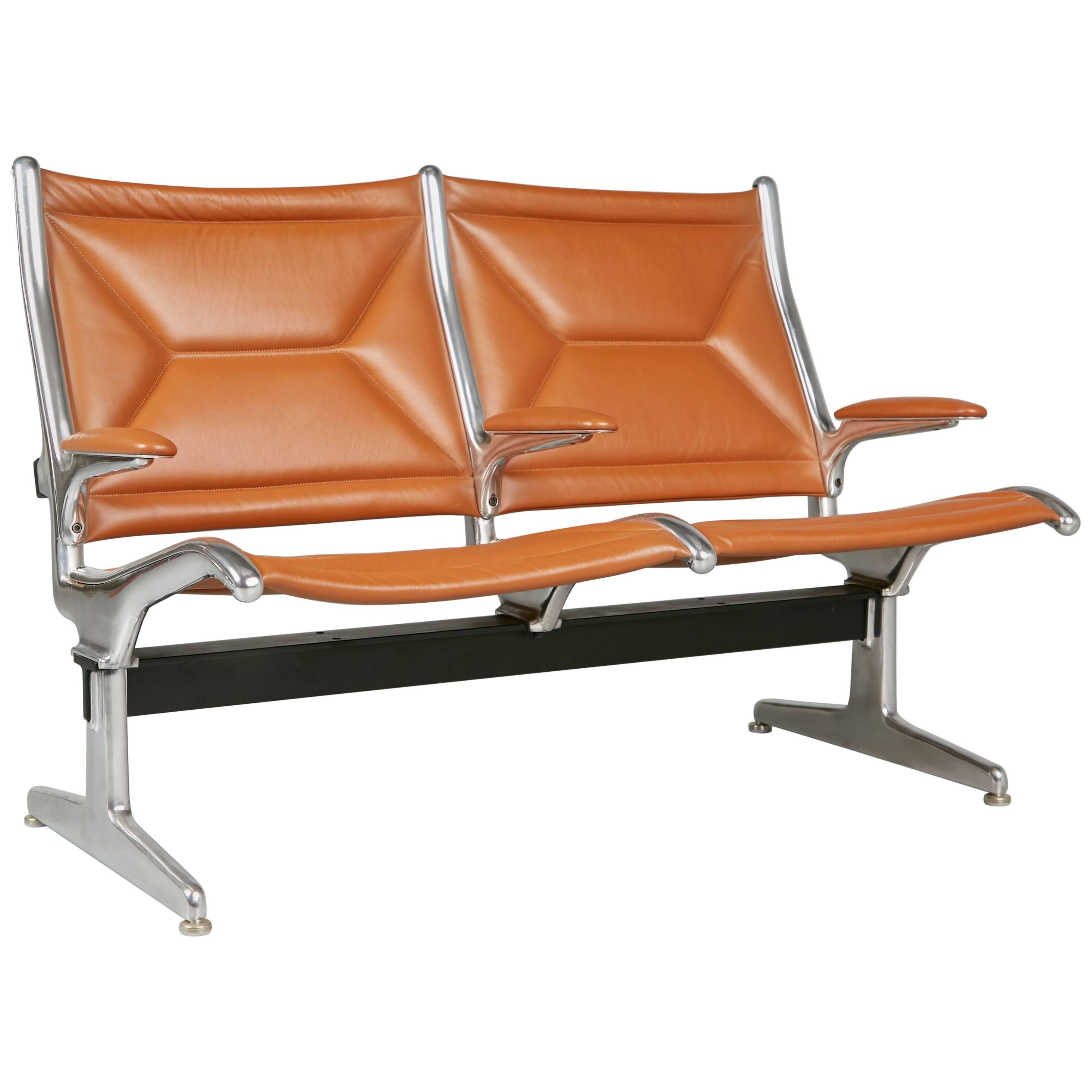 Edelman Leather Two-Seat Tandem Sling by Charles Eames for Herman Miller
