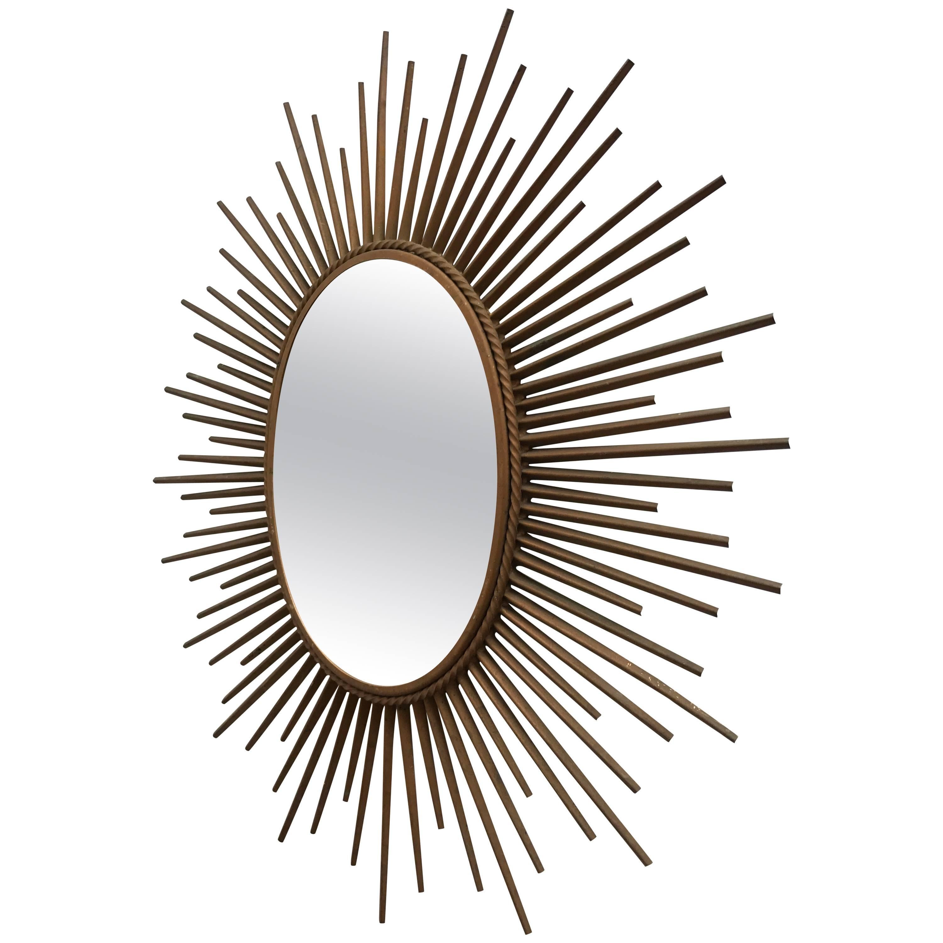 Chaty Vallauris Oval Sunburst Mirror For Sale
