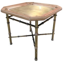 Italian Coffee table or Side Table in Brass and Wood