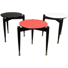 Set of Three Italian 1950s Lacquered Stacking Tables