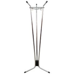 1960s Midcentury Tall Belgian Triangular Chrome Coat Stand by Tubax