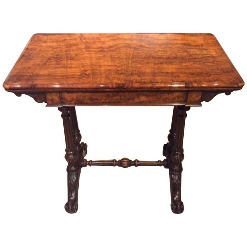 Fine Quality Burr Walnut Victorian Period Fold over Card Table