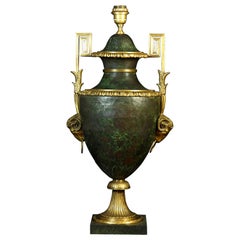 Aries Amphora Lamp Base in Gilded Bronze Handmade by Florentine Master Artisans 