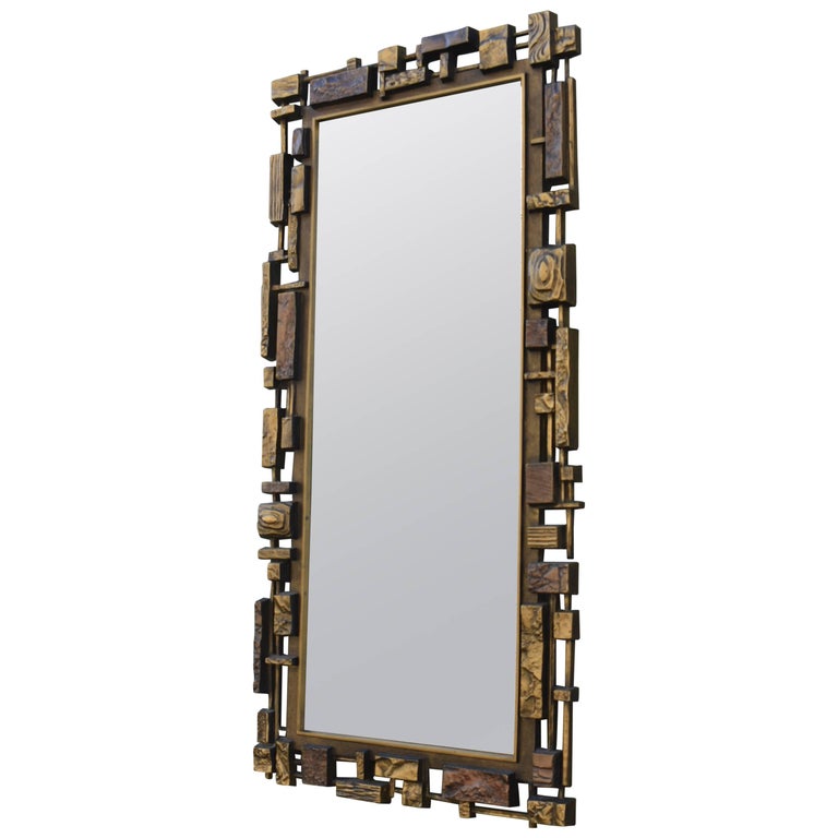 MidCentury Modern Syroco Brutalist Wall Mirror at 1stDibs syroco
