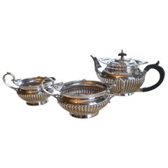 Antique  Three-Piece Silver Tea Set by Walker & Hall, Sheffield, 1894