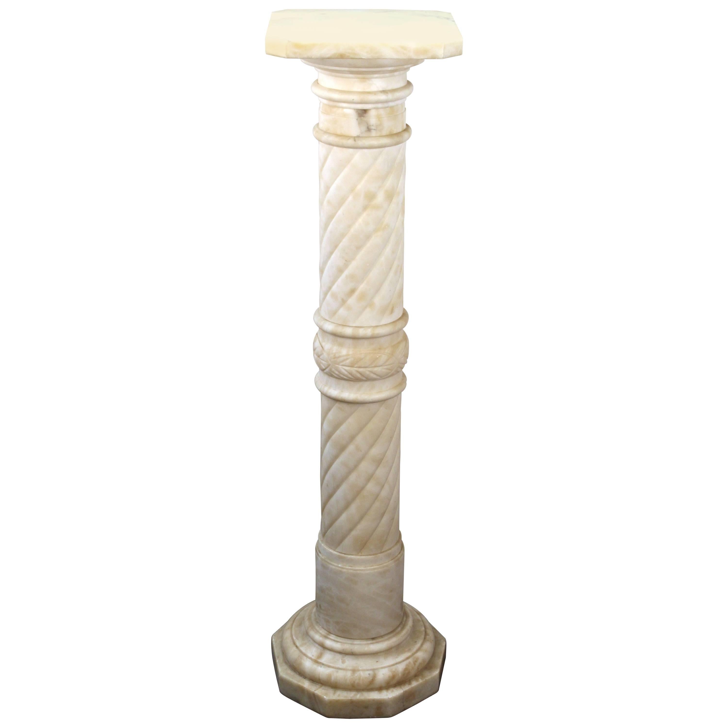 Victorian White Marble Pedestal