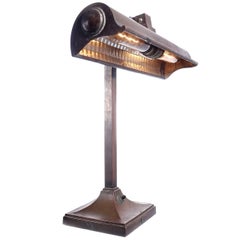 Original Mirrored Frink Bronze Bank Table Lamp