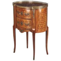 Louis XV-Louis XVI Transition Marquetry Chest with Marble Top, 1900s