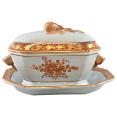 Italian Porcelain Soup Tureen Underplate Att To Mottahedeh Chinese Bouquet2