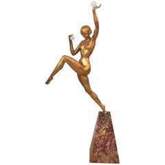 Art Deco Large Nude Dancer Figurine by Limousin